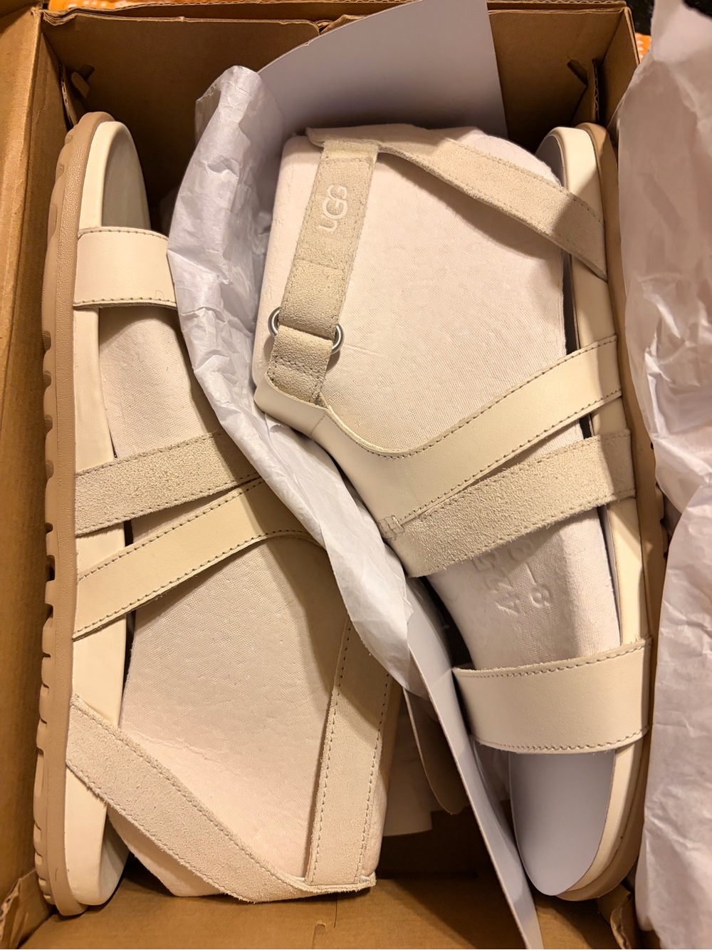 UGG Tan W Solivan Ankle Sandal Box Label